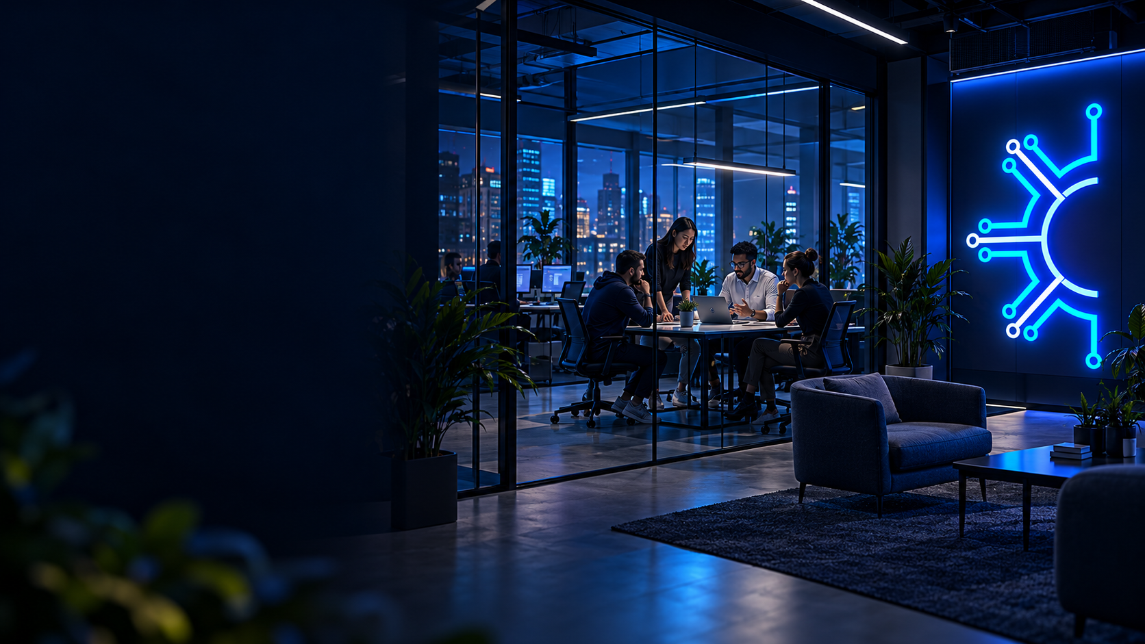 Modern technology studio interior